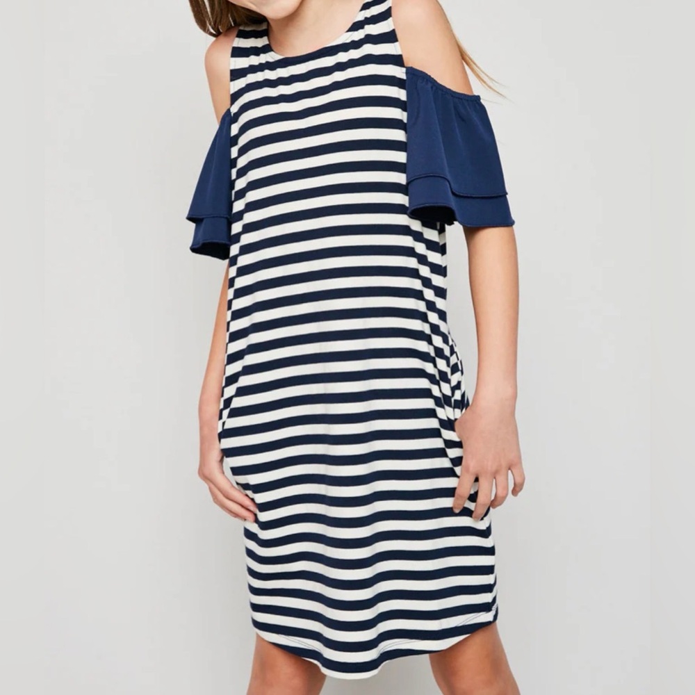 Hayden Los Angeles Cold-Shoulder Stripe Dress New with tags size L